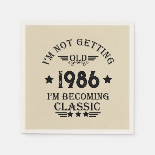 Personalisierte Vintage 35. Geburtstagsparty Serviette (Vorderseite)