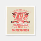 Personalisierte Vintage 35. Geburtstagsparty Serviette (Vorderseite)