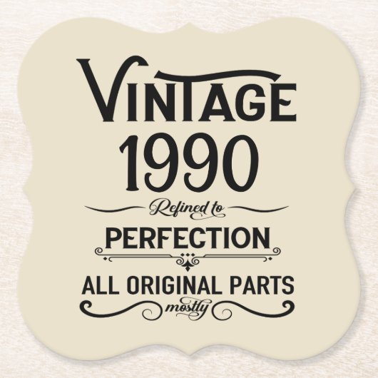 Personalisierte Vintage 35. Geburtstagsparty Untersetzer (Vorderseite)