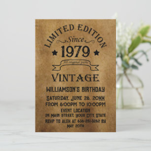 Personalisierte Vintage-45-Geburtstagsfeier Einladung