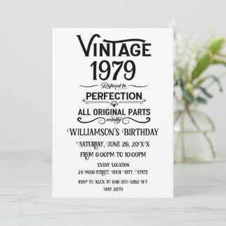 Personalisierte Vintage 45. Geburtstagsgeschenke s Einladung