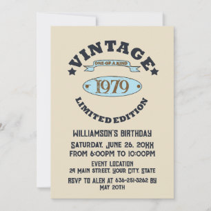 Personalisierte Vintage 45. Geburtstagsparty Einladung