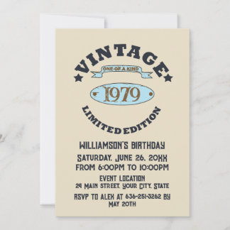 Personalisierte Vintage 45. Geburtstagsparty Einladung