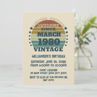 Personalisierte Vintage 45. Geburtstagsparty Einladung