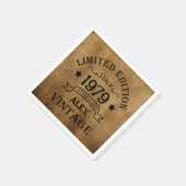 Personalisierte Vintage 45. Geburtstagsparty Serviette (Ecke)