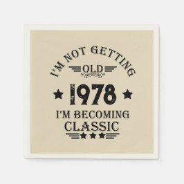 Personalisierte Vintage 45. Geburtstagsparty Serviette