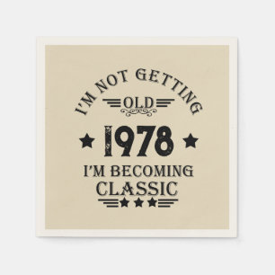 Personalisierte Vintage 45. Geburtstagsparty Serviette