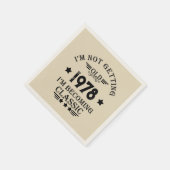 Personalisierte Vintage 45. Geburtstagsparty Serviette (Ecke)