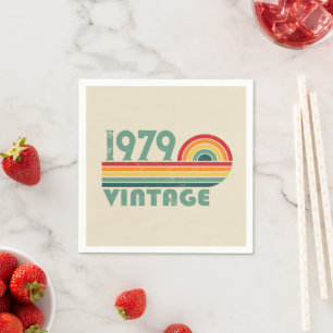 Personalisierte Vintage 45. Geburtstagsparty Serviette