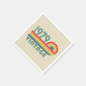 Personalisierte Vintage 45. Geburtstagsparty Serviette (Ecke)
