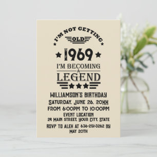 Personalisierte vintage 50. Geburtstagsfeier Einladung