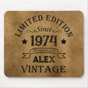 Personalisierte Vintage 50. Geburtstagsgeschenke Mousepad