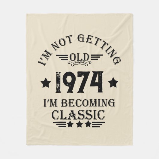 Personalisierte Vintage 50. Geburtstagsparty Fleecedecke (Vorderseite)