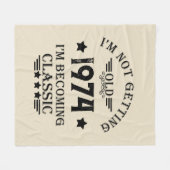 Personalisierte Vintage 50. Geburtstagsparty Fleecedecke (Vorderseite (Horizontal))