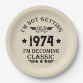 Personalisierte Vintage 50. Geburtstagsparty Pappteller (Vorderseite)