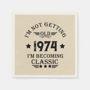 Personalisierte Vintage 50. Geburtstagsparty Serviette