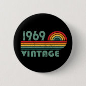 Personalisierte vintage 55. Geburtstagsfeier Button (Vorderseite)