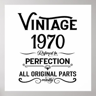 Personalisierte vintage 55. Geburtstagsfeier Poster