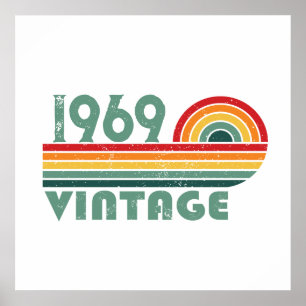 Personalisierte vintage 55. Geburtstagsfeier Poster