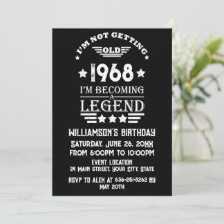 Personalisierte Vintage 55. Geburtstagsgeschenke w Einladung