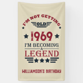 Personalisierte Vintage 55. Geburtstagsparty Banner