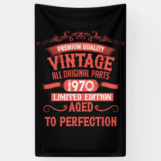 Personalisierte Vintage 55. Geburtstagsparty Banner (Vertikal)