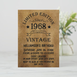 Personalisierte Vintage 55. Geburtstagsparty Einladung