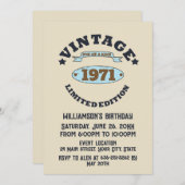 Personalisierte Vintage 55. Geburtstagsparty Einladung (Vorne/Hinten)