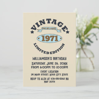 Personalisierte Vintage 55. Geburtstagsparty Einladung