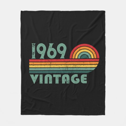 Personalisierte Vintage 55. Geburtstagsparty Fleecedecke (Vorderseite)