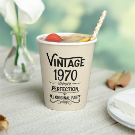 Personalisierte Vintage 55. Geburtstagsparty Pappbecher
