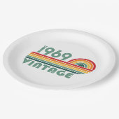 Personalisierte Vintage 55. Geburtstagsparty Pappteller (Schrägansicht)