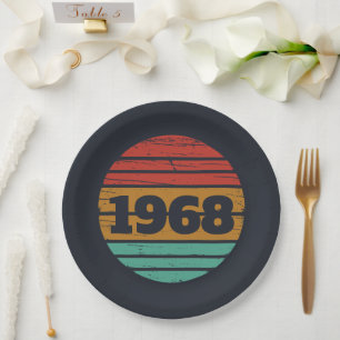 Personalisierte Vintage 55. Geburtstagsparty Pappteller