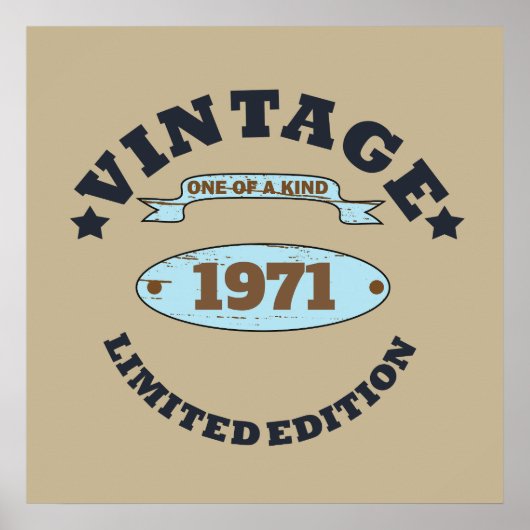 Personalisierte Vintage 55. Geburtstagsparty Poster (Vorne)