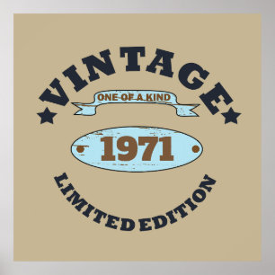 Personalisierte Vintage 55. Geburtstagsparty Poster