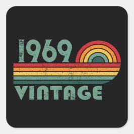 Personalisierte Vintage 55. Geburtstagsparty Quadratischer Aufkleber