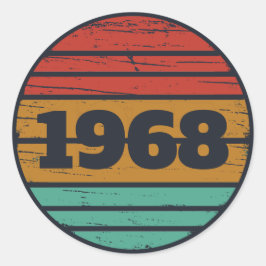 Personalisierte Vintage 55. Geburtstagsparty Runder Aufkleber