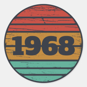 Personalisierte Vintage 55. Geburtstagsparty Runder Aufkleber