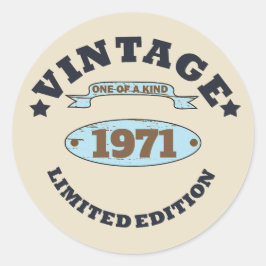 Personalisierte Vintage 55. Geburtstagsparty Runder Aufkleber