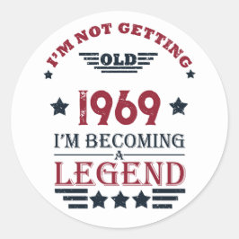 Personalisierte Vintage 55. Geburtstagsparty Runder Aufkleber