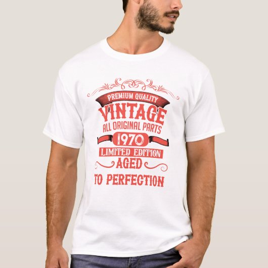 Personalisierte Vintage 55. Geburtstagsparty T-Shirt (Vorderseite)