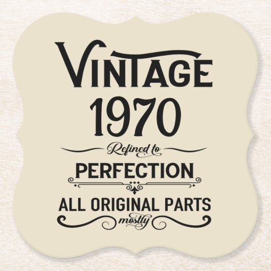 Personalisierte Vintage 55. Geburtstagsparty Untersetzer (Vorderseite)