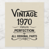 Personalisierte Vintage 55. Geburtstagsparty Weinetikett (Einzelnes Label)