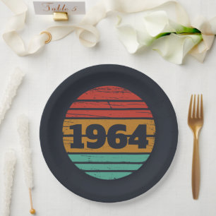 Personalisierte Vintage 60. Geburtstagsgeschenke Pappteller