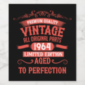 Personalisierte Vintage 60. Geburtstagsgeschenke r Weinetikett (Einzelnes Label)