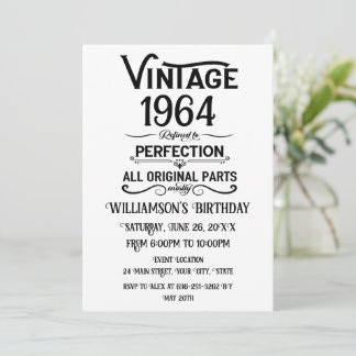 Personalisierte Vintage 60. Geburtstagsgeschenke s Einladung