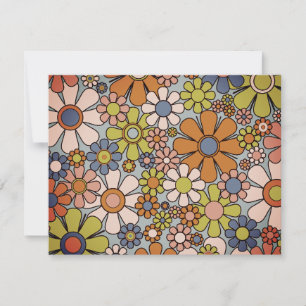 Personalisierte Vintage 60er 70er Jahre Ästhetik F Dankeskarte