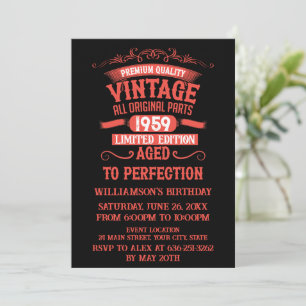 Personalisierte vintage 65. Geburtstagscocktailpar Einladung