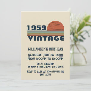 Personalisierte vintage 65. Geburtstagsfeier Einladung