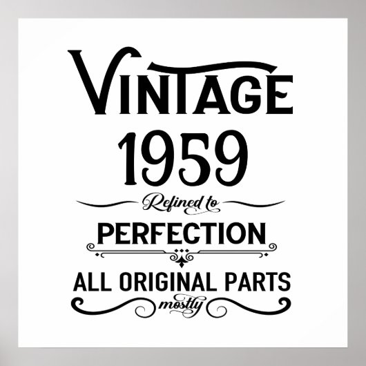 Personalisierte vintage 65. Geburtstagsfeier Poster (Vorne)